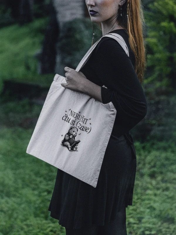 NERUŠIT ČTU SI plátěná taška BÍLÁ